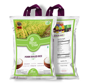 ponni boiled rice - semi-polished, from manachanallur, tamilnadu - 20lb